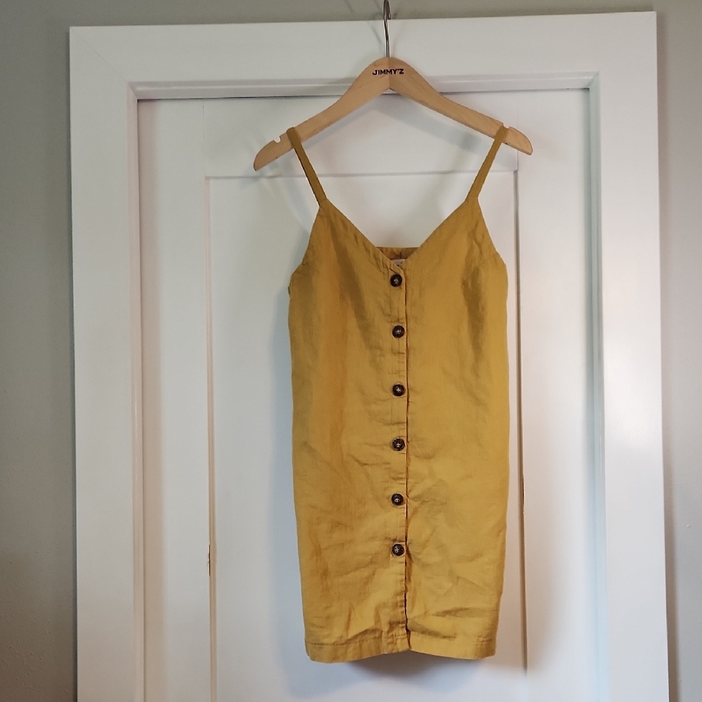 Yellow Button-Down Mini Dress